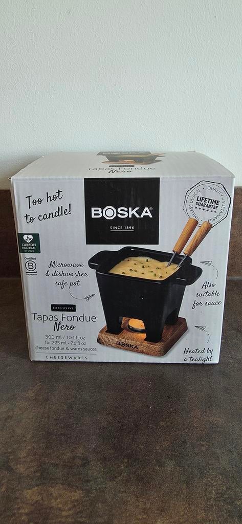 Boska kaasfondue, Witgoed en Apparatuur, Fonduesets, Zo goed als nieuw, Fondueset, Waxinelicht, Ophalen of Verzenden