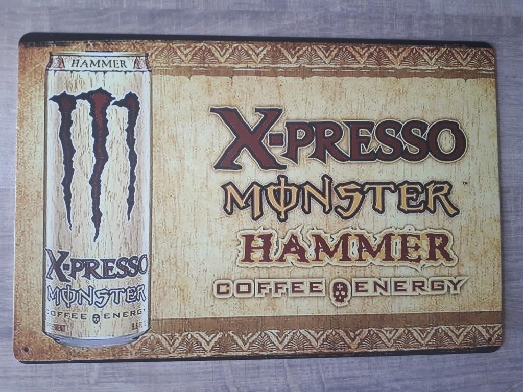 Monster Energy Drink 20x30 cm Metalen Reclamebord, Ophalen of Verzenden, Nieuw, Reclamebord