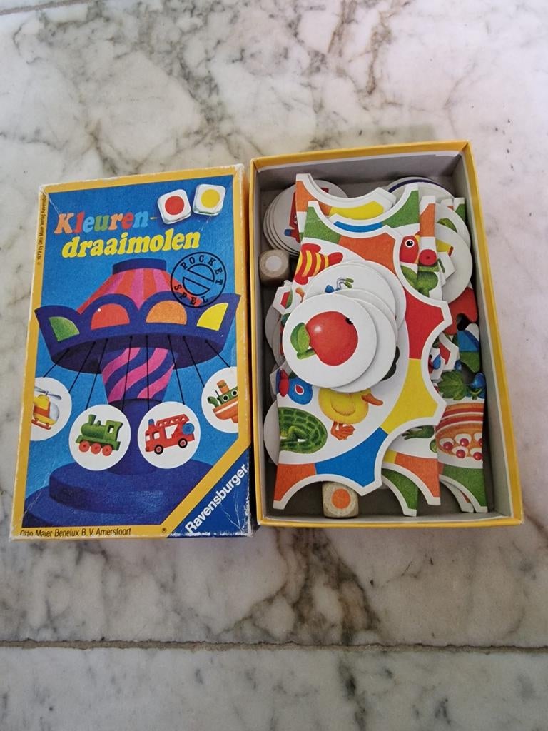 Ravensburger Kleuren-draaimolen Pocket Spel, Ophalen of Verzenden, Gebruikt, Puzzelen
