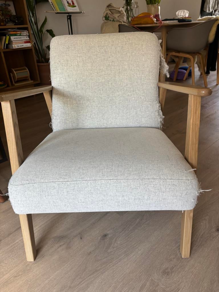 Ekenäset Fauteuil. Gratis af te halen., Ophalen, Gebruikt, Hout, 75 tot 100 cm