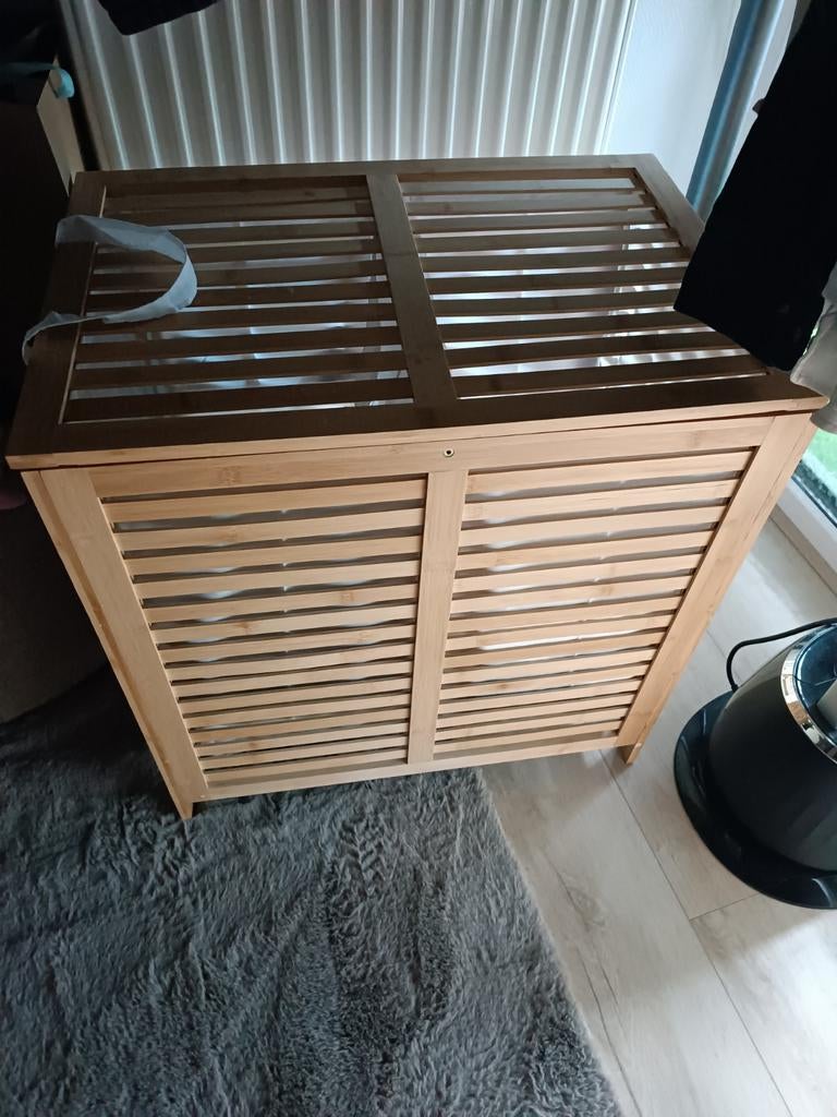 Dubbel wasmand bamboe, Zo goed als nieuw, Minder dan 100 cm, 25 tot 50 cm, 50 tot 100 cm