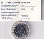 50 Gulden 1987 Proof met Boekje in Doosje, Verzenden, Koningin Beatrix, Zilver, Losse munt