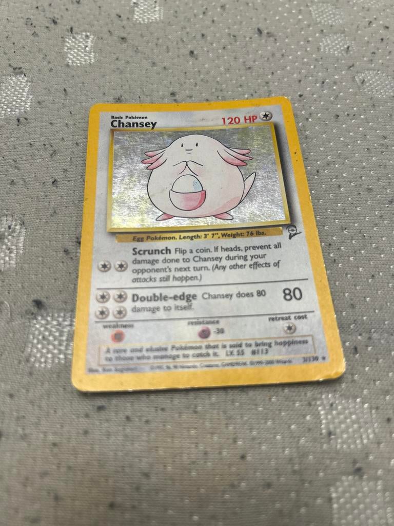 Pokémon kaart Chansey, Ophalen of Verzenden, Gebruikt, Losse kaart, Foil