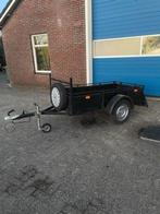 Nette enkelasser aanhangwagen met bladveren en reservewiel, Auto diversen, Aanhangers en Bagagewagens, Ophalen of Verzenden, Gebruikt