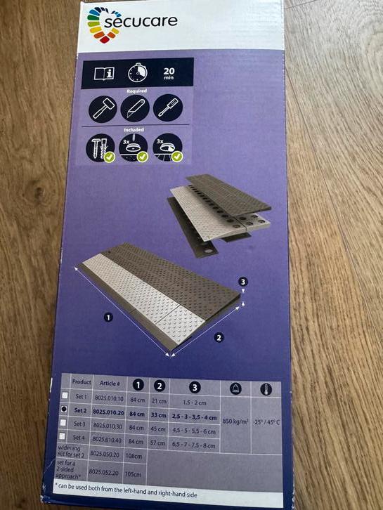 Secucare Drempelhulp modulair 2 laags (2,5 / 3 / 3,5 / 4 cm), Diversen, Verpleegmiddelen, Ophalen of Verzenden, Nieuw