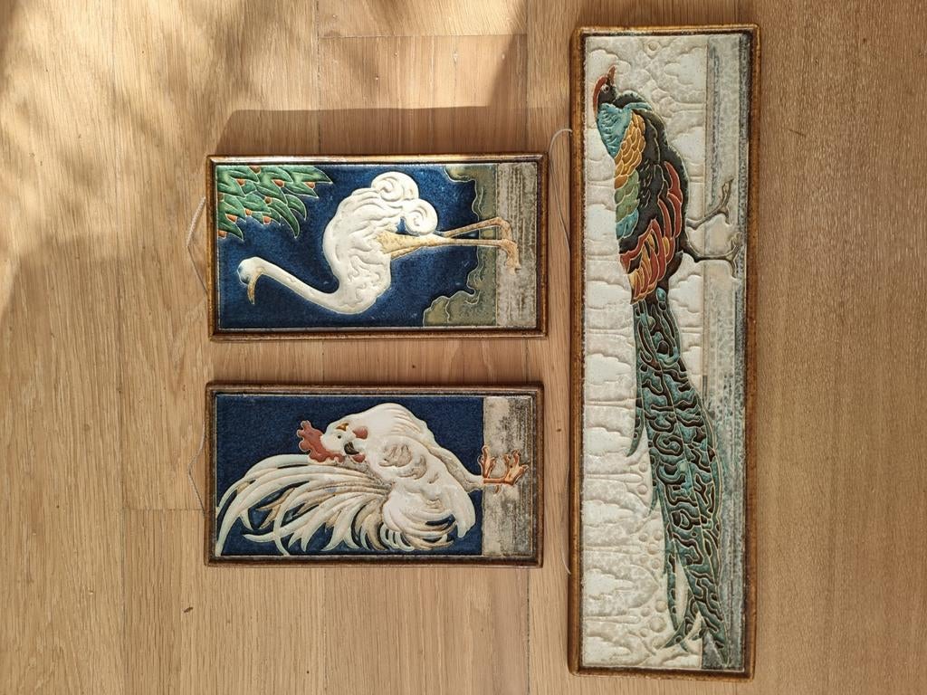 Set Cloisonné wandtegels van Royel Delft, Ophalen of Verzenden