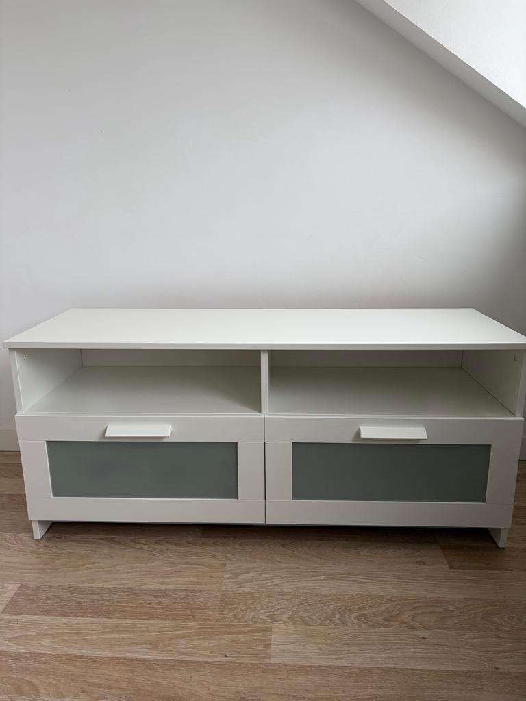 Ikea Brimnes TV Meubel - Wit, Huis en Inrichting, Kasten | Televisiemeubels, Ophalen, Kunststof, Gebruikt, 100 tot 150 cm