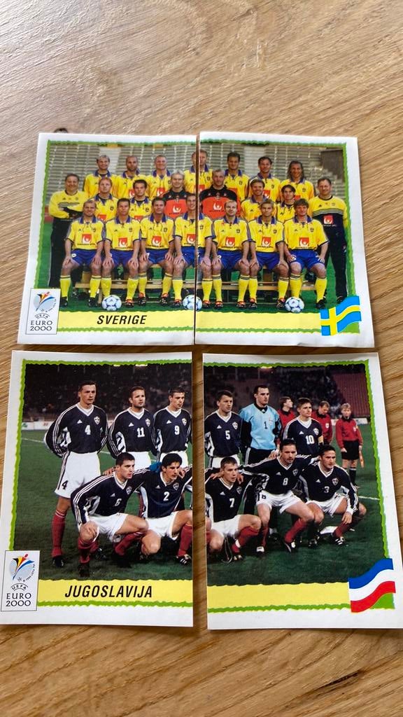 Teamfoto zweden en Joegoslavië panini ek 2000, Verzamelen, Ophalen of Verzenden, Zo goed als nieuw, Buitenlandse clubs, Poster, Plaatje of Sticker