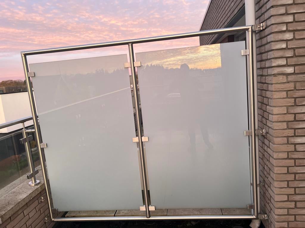 RVS Glaswand met Matglas Panelen - Modern & Duurzaam, Ophalen, Zo goed als nieuw, IJzer, Overige typen