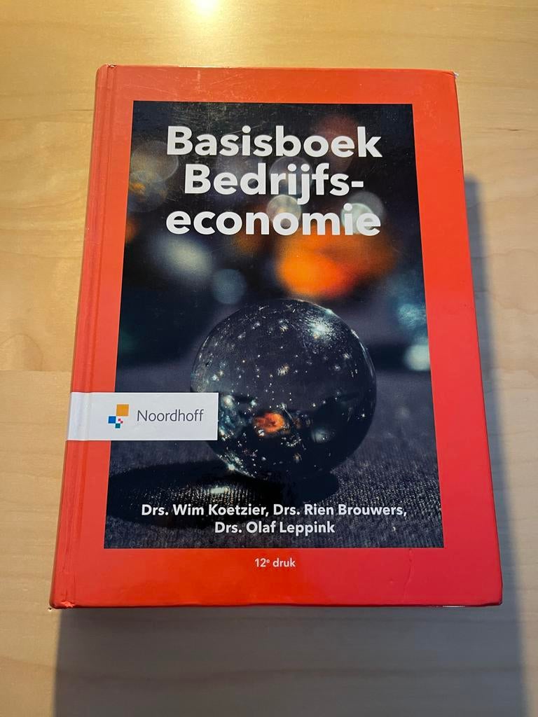 Basisboek Bedrijfseconomie - 12e druk, Boeken, Studieboeken en Cursussen, Ophalen of Verzenden, Gamma, Zo goed als nieuw, HBO