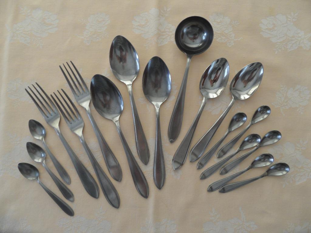 28 vorken, eetlepels, koffielepels, juslepel, dessertlepels, Antiek en Kunst, Ophalen of Verzenden