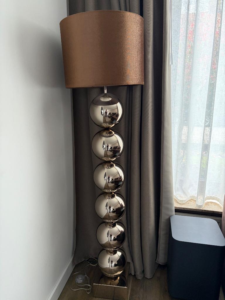 Bollen vloerlamp brons, Huis en Inrichting, Lampen | Vloerlampen, Ophalen, Zo goed als nieuw, 150 tot 200 cm