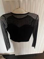 Zwarte crop top - Maat S, Zwart, Ophalen of Verzenden, Lange mouw, Maat 36 (S)