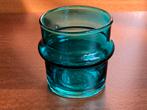 Turquoise Glazen Kaarsenhouder Bijenkorf, Overige materialen, Blauw, Ophalen of Verzenden, Zo goed als nieuw