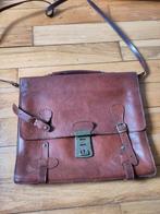 Vintage leren aktetas, Sieraden, Tassen en Uiterlijk, Tassen | Schoudertassen, Ophalen of Verzenden, Gebruikt, Bruin, Leer
