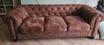 Chesterfield bank, 3-zits, Huis en Inrichting, Ophalen, Minder dan 75 cm, Driepersoons, Leer