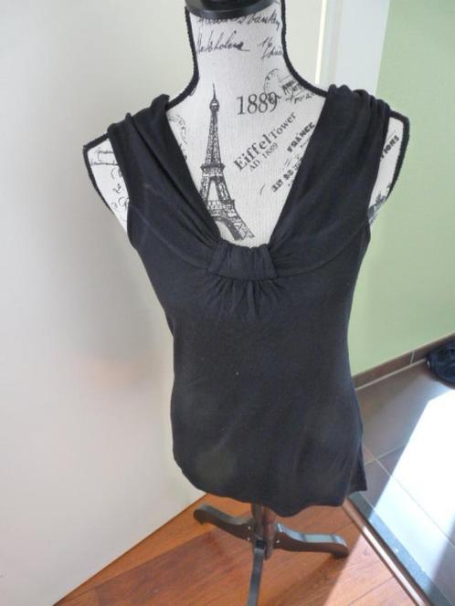 Aparte zwarte open top open hals en rug Morgan, maat S., Kleding | Dames, Tops, Zo goed als nieuw, Maat 36 (S), Zwart, Zonder mouw