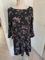 Zwarte bloemenjurk Cotton Club XL, Kleding | Dames, Jurken, Zwart, Maat 46/48 (XL) of groter, Ophalen of Verzenden, Zo goed als nieuw