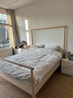 Mooie houten bedframe - Gjora incl lattenbodem en matras, Ophalen, Beige, Tweepersoons, 140 cm