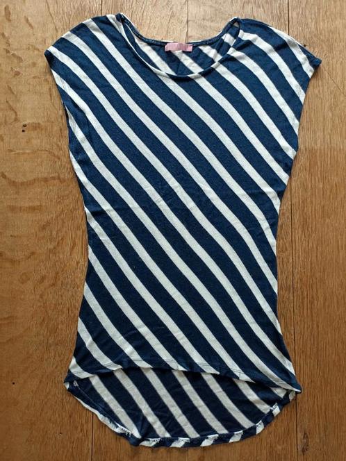 Shirt / top blauw / wit gestreept Maat S/M., Kleding | Dames, Tops, Zo goed als nieuw, Maat 38/40 (M), Blauw, Korte mouw, Ophalen of Verzenden