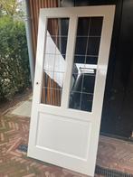 Massieve houten binnendeur met glas in lood, Doe-het-zelf en Verbouw, Deuren en Horren, Ophalen, 80 tot 100 cm, Binnendeur, Minder dan 200 cm