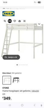 Ikea 2 persoons hoogslaper 140/200, Huis en Inrichting, Slaapkamer | Stapelbedden en Hoogslapers, Hoogslaper, Tweepersoons, Zo goed als nieuw