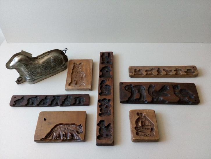 Oude houten koekplankjes/chocolade vorm.Pr.p/st.vanaf, Antiek en Kunst, Curiosa en Brocante, Ophalen of Verzenden