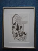 Zeefdruk, theater, signatuur onbekend, gelijst, Ophalen of Verzenden