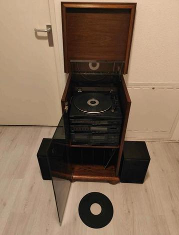 Antieke platenspeler kast / grammofoon  / vinylplaat beschikbaar voor biedingen