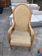 vintage rotan bamboe stoel met hoge rugleuning zie foto's, Huis en Inrichting, Stoelen, Ophalen, Zo goed als nieuw, Riet of Rotan