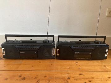 2 x dezelfde radio cassette recorder duo Philips AQ5190 beschikbaar voor biedingen