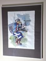 aquarel 'Vrouw aan tafel', unicum, door Renée Hogeland, Antiek en Kunst, Kunst | Etsen en Gravures, Ophalen