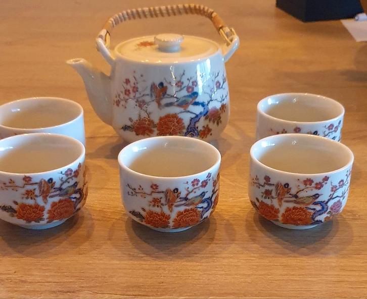 Vintage ASAHI JAPAN porseleinen theepot en kopjes., Antiek en Kunst, Antiek | Porselein, Ophalen of Verzenden