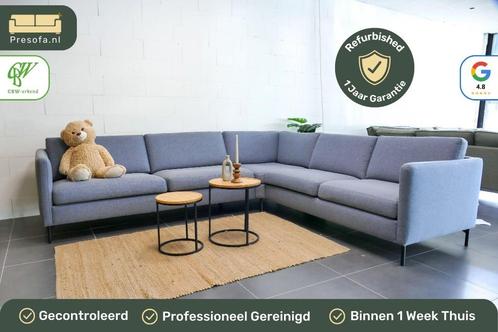 Grote Hoekbank Blauw / Lichtgrijs [Refurbished], Huis en Inrichting, Banken | Bankstellen, Zo goed als nieuw, Hoekbank, Vierpersoons of meer
