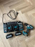 Makita 40V Klopboor/schroefmachine + 2x accu + dubbele lader, Ophalen, Zo goed als nieuw, Boor- en Schroefmachine