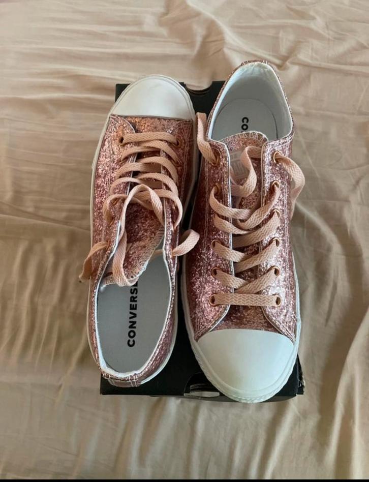 Glitter Converse All Star sneakers, Kleding | Dames, Schoenen, Zo goed als nieuw, Sneakers of Gympen, Roze, Ophalen of Verzenden