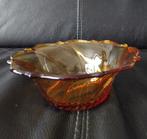 Vintage Amberkleurige Glazen Schaal, Schaal, Rond, Ophalen of Verzenden, Glas