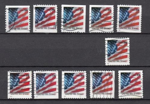 USA Amerika kaartje Vlaggen 2001-2002 tandingen, Postzegels en Munten, Postzegels | Amerika, Gestempeld, Noord-Amerika, Verzenden