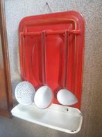 Emaillen LEPELREK rood keukenrek houder met emaille lepels, Ophalen of Verzenden