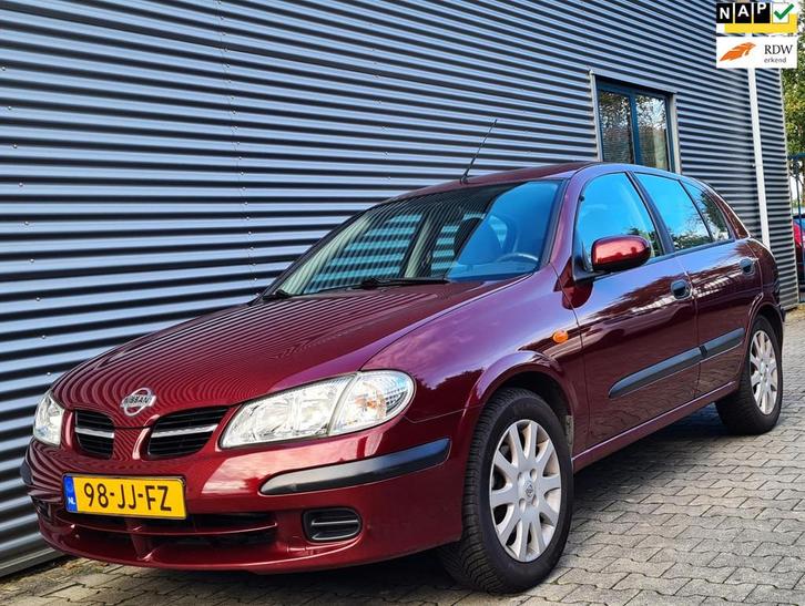 Nissan Almera 1.8 Comfort 5drs 04-2002 Bord. Rood Metallic 1, Auto's, Nissan, Bedrijf, Te koop, Almera, ABS, Airbags, Airconditioning