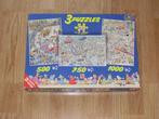 Jan van Haasteren - combidoos met 3 puzzels (500-750-1000), Ophalen of Verzenden, 500 t/m 1500 stukjes, Legpuzzel