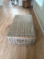 Leuke rotan tafel met glasplaat  alleen iphalen., Huis en Inrichting, Tafels | Salontafels, 50 tot 100 cm, Rond, Ophalen of Verzenden