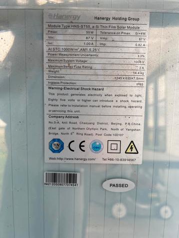 12 Hanergy 55W Zonnepanelen beschikbaar voor biedingen