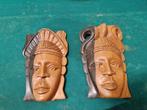 houten indianen masker beelden vintage, Verzamelen, Beelden en Beeldjes, Ophalen of Verzenden
