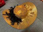 Carnaval hoed goud pailletten mt. One size, Ophalen of Verzenden, Zo goed als nieuw, Carnaval, Accessoires