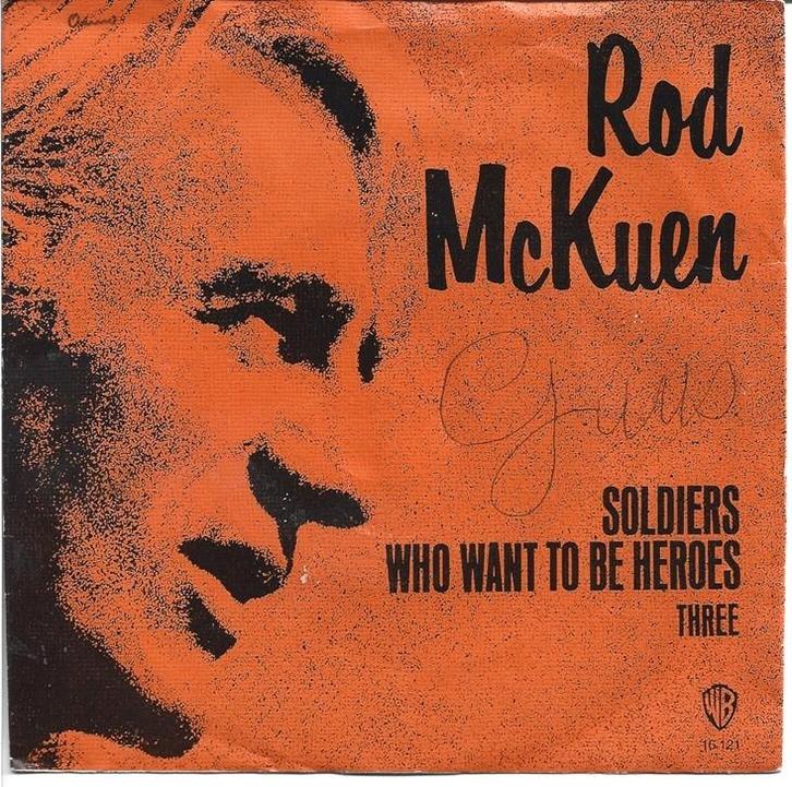 Rod McKuen - Soldiers who want to be Heroes uit 1971, Cd's en Dvd's, Vinyl Singles, Gebruikt, Single, Pop, 7 inch, Verzenden