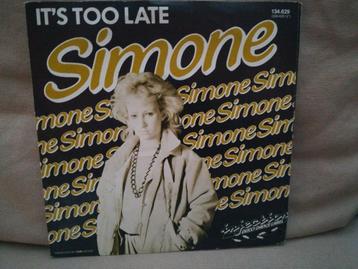 Simone-It's too late/I can feel the ice melting (DISCO 1984) beschikbaar voor biedingen
