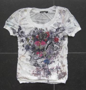 Etoile du Monde witte top, bloemenprint glitter kristal 3 M beschikbaar voor biedingen