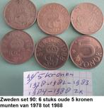 Zweden, leuke set van 6 X 5 kronen munten div. jaartallen, Ophalen of Verzenden, Overige landen, Setje