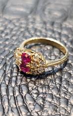 Prachtige Diamant met Robijn steen, Sieraden, Tassen en Uiterlijk, Ringen, Nieuw, Ophalen of Verzenden, Dame, Goud